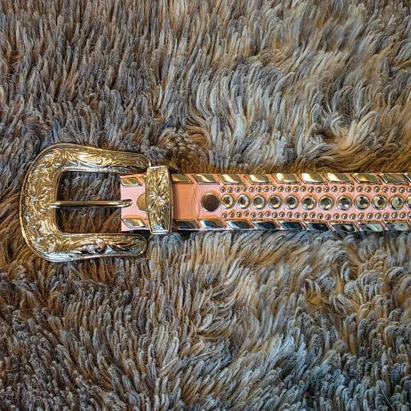 Kippy light pink Swarvoski crystal and silver stud and buckle Belt Kippy main image 4